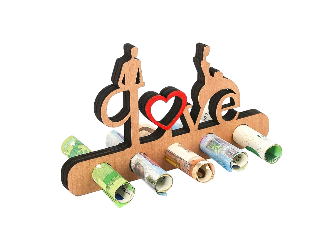 RNEMITERY Regalo de Madera Dinero para Cumpleaños, Viaje, Luna de Miel - Ideal para Amigos, Familia, Hombre y Mujer