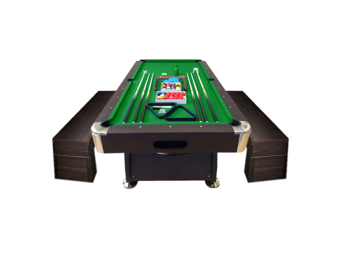 Mesa de Billar de 8 Pies con Banco de Almacenamiento – Viper Green