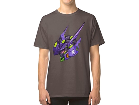 Camiseta ROCKINSTONE Gundam Barbatos ASWG08 Head Evangelion Unit Algodón para Hombre (2XL - Gris)