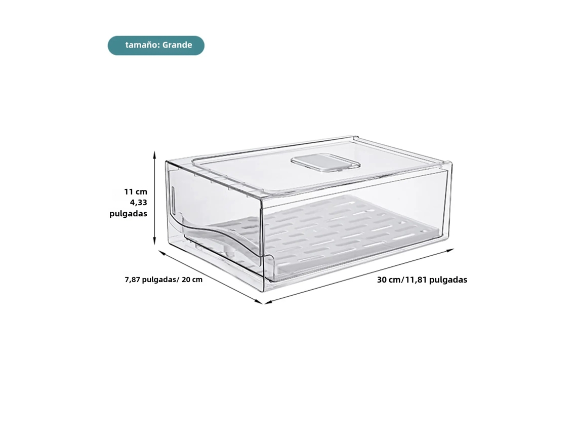 (grande) Estante De Almacenamiento Para Refrigerador, Caja De Almacenamiento De Alimentos Reutilizable