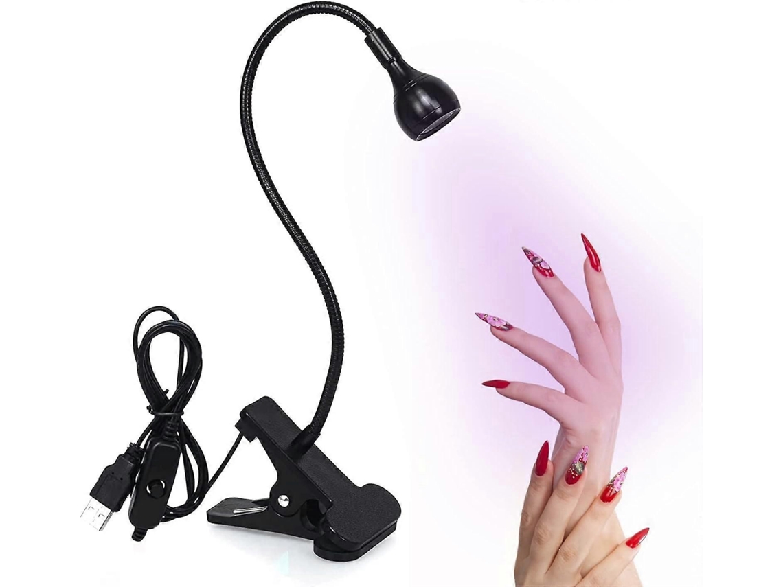 Lámpara de secado de uñas UV, lámpara de curado de gel de uñas americana de 3 W con cabezal ajustable, lámpara de curado UV ultravioleta profesional para publicidad