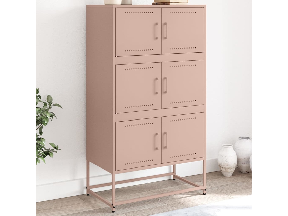 Aparador De Acero Rosa 68,5x38,5x123,5 Cm