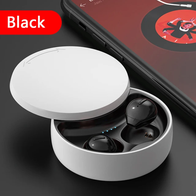 Auriculares inalámbricos Bluetooth invisibles (negros), resistentes al agua para dormir, con micrófonos duales.