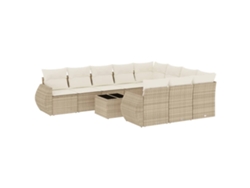 Maison Exclusive - Set De Sofás De Jardín 11pzas Con Cojines Ratán Sintético Beige