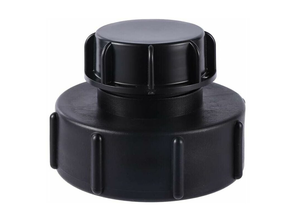 Adaptador IBC S100x8 a S60x6, rosca gruesa reductora con tapa para grifo de barril IBC, adaptador de manguera para válvula de barril de agua de lluvia