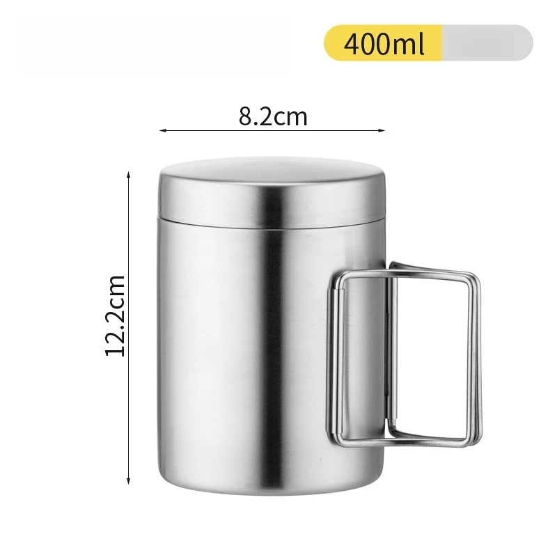 Vaso De Exterior De Acero Inoxidable 304 De Doble Pared (200 Ml), Con Cierre De Hebilla, Ideal Para Senderismo, Acampada Y Picnics.