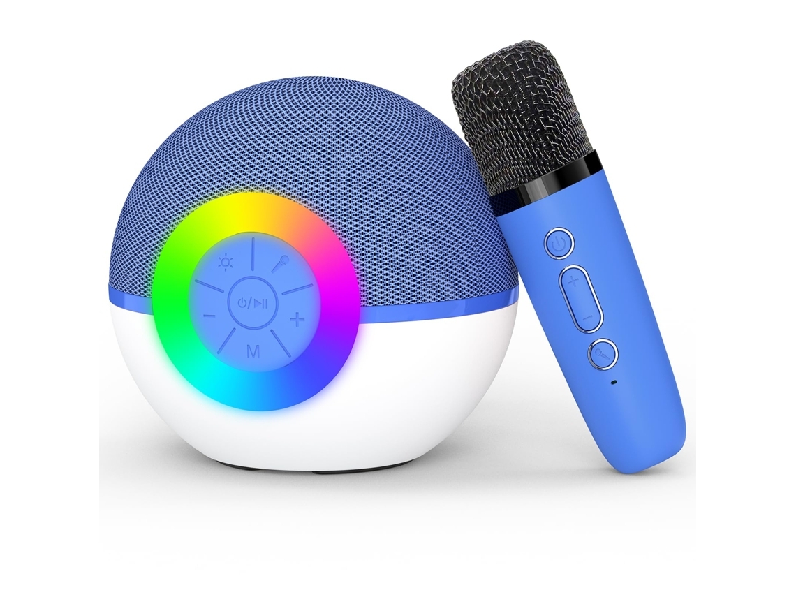 Mini máquina de karaoke para niños y adultos, altavoz Bluetooth portátil con 2 micrófonos inalámbricos, juguetes de regalo con juego Yemaesre
