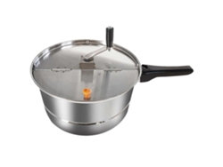 Máquina De Pipoca Para Fogão Em Aço Inoxidável Com Panela Antiaderente E Cabo Resistente Ao Calor, Ideal Para Noites De Cinema Em Casa.