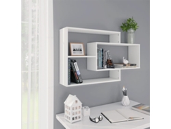 Estantes de pared de madera contrachapada blanco 104x20x58,5 cm