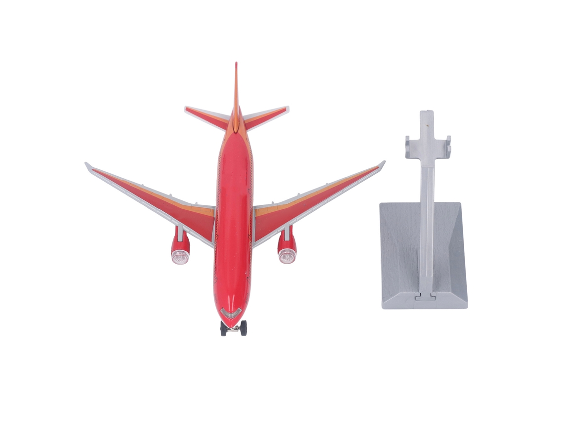 Ats-juguete Avión Airliner De Aleación Con Retroceso Sonido Luz Modelo Simulado Decoración Hogar Rojo