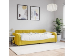 Sofá Cama Con Colchón Terciopelo Amarillo 90x200 Cm