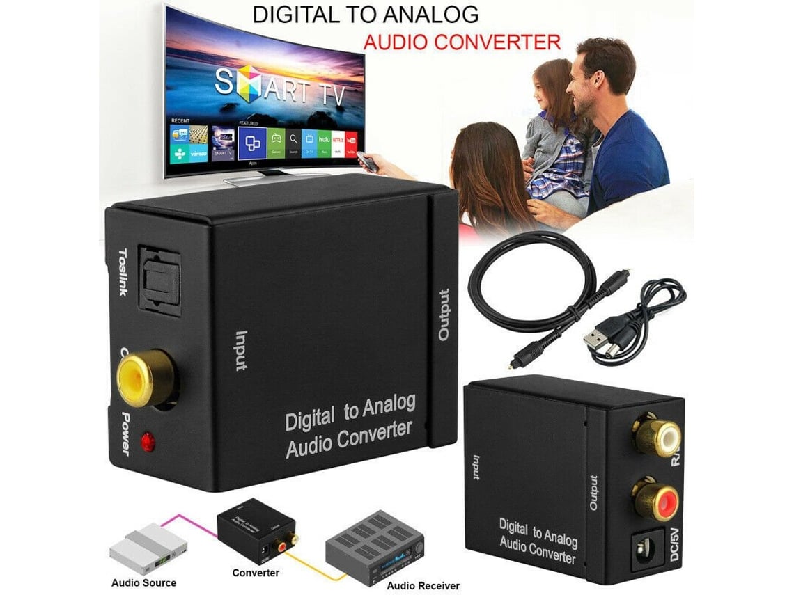 Cable óptico Convertidor De Audio Optico A Rca Analogico Fibra