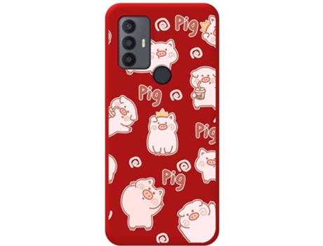 Carcasa para TCL 30 SE TUMUNDOSMARTPHONE Silicona Líquida Dibujos Rojo