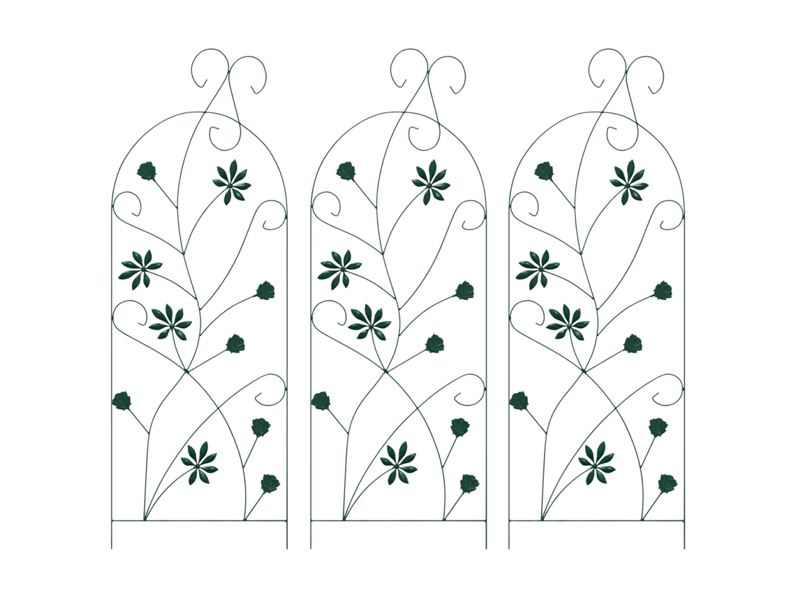 Valla de jardín 3 piezas verde 112 x 40 cm acero MAISON EXCLUSIVE
