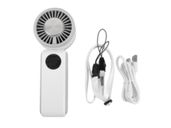 Ventilador De Cuello Plegable De Alta Velocidad Con 100 Niveles Y Refrigeración Por Semiconductores - Blanco