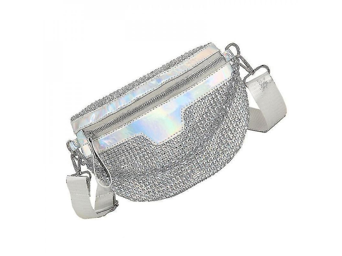 Riñonera Plateada Elegante De 24x15x4cm Para Mujer, Chic, Para Ir De Compras, Viajar Y Uso Diario Vzo