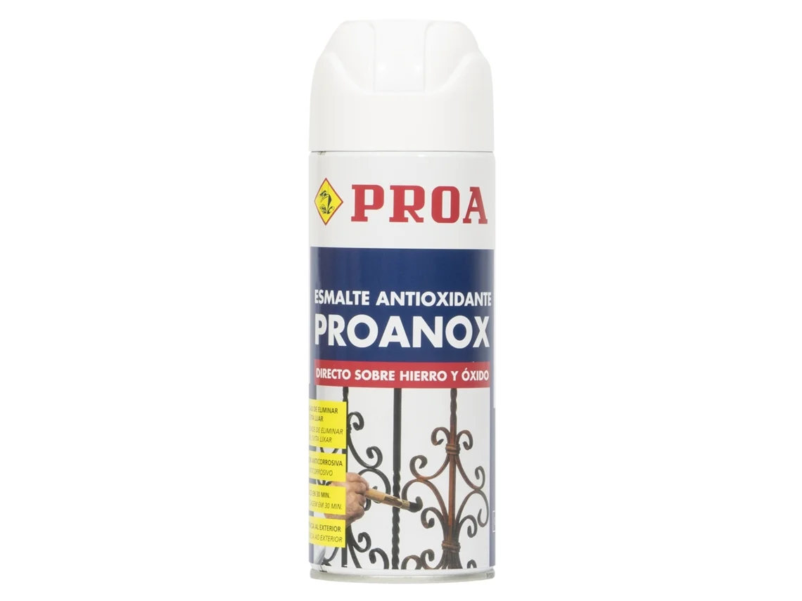 Esmalte directo sobre óxido SATINADO SPRAY Esmalte antioxidante para metales sin necesidad de imprimación PROANOX 400ML Rojo Óxido