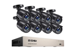 Sistema de cámaras de seguridad, DVR de 8 canales, resolución de 2 MP, cable de 18 m, DVR de 8 canales x 8 cámaras, sin OEM