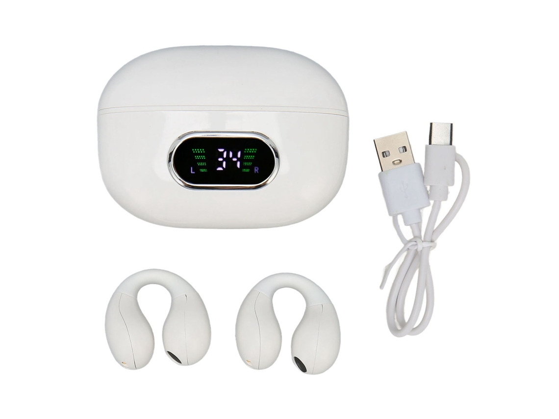 Auriculares Bluetooth Con Traductor De 144 Idiomas, Auriculares Estéreo Con Clip Y Estuche De Carga, Color Blanco, Para Android E Ios.
