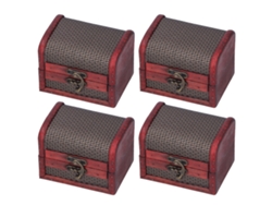4 Cajas De Almacenamiento De Madera Estilo Retro Para Joyas, Cosméticos, Dulces Y Adornos Clásicos.