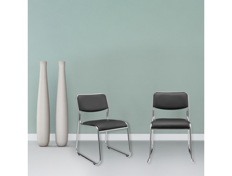 Silla de Oficina PRO.TEC Metal (Negro - 51 x 77 x 55 cm)