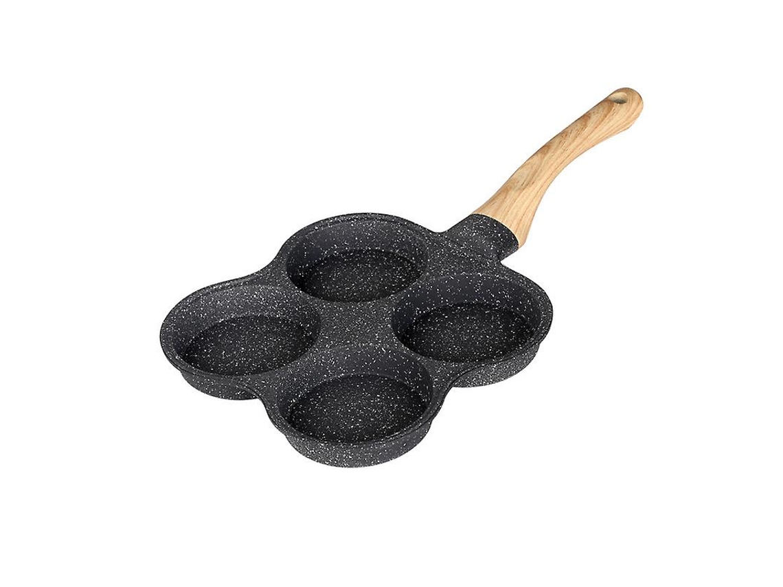 Crepera para placas de inducción con 4 sartenes antiadherentes para tortitas, tortillas, beicon y hamburguesas, con espátula de silicona.