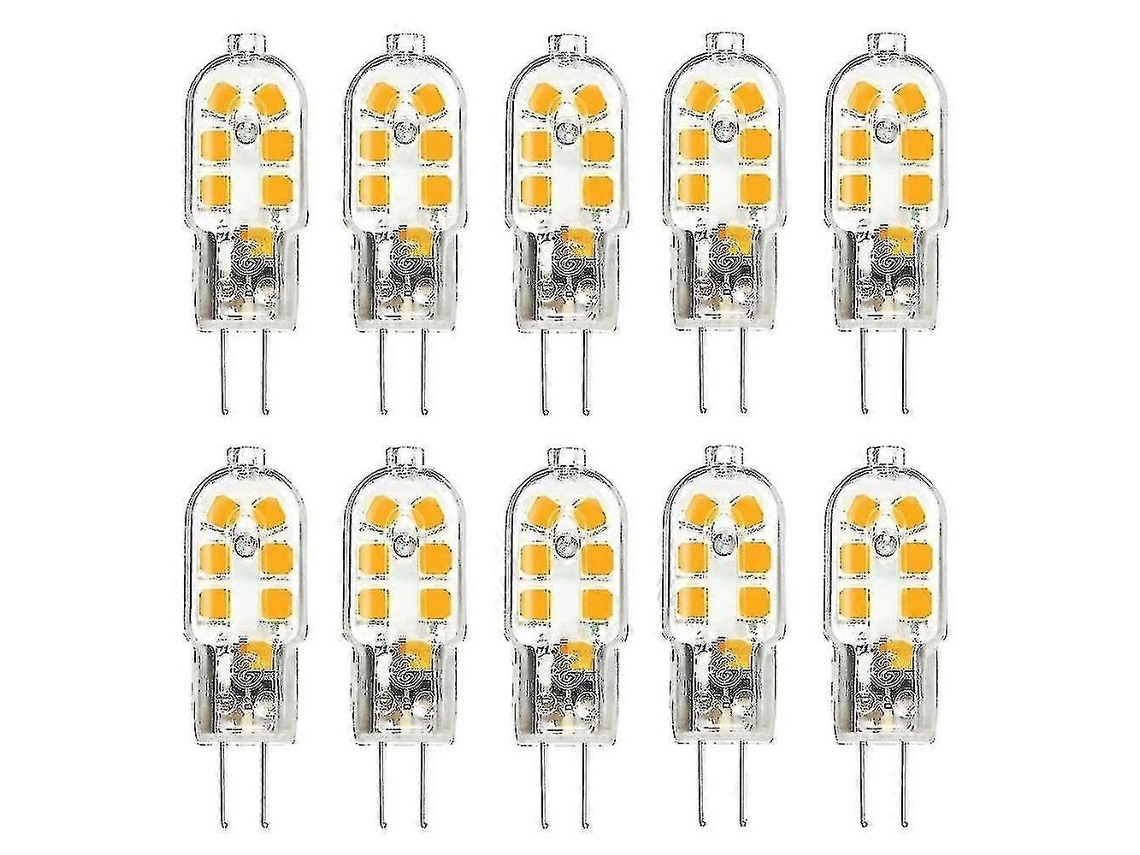 Rebe-10 Piezas Bombillas Led G4 De Pino Maíz (ac/dc 12v: Luz Cálida 3000k)