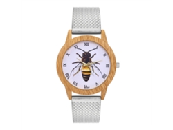 Reloj De Pulsera Analógico De Cuarzo Para Hombre/mujer Con Esfera Redonda, Color Plata, Estilo Moderno.