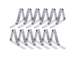 Ganchos Para Manteles, 12 Unidades, Acero Inoxidable, Flexibles, Para Mesas De Picnic, Con Clips Antideslizantes.