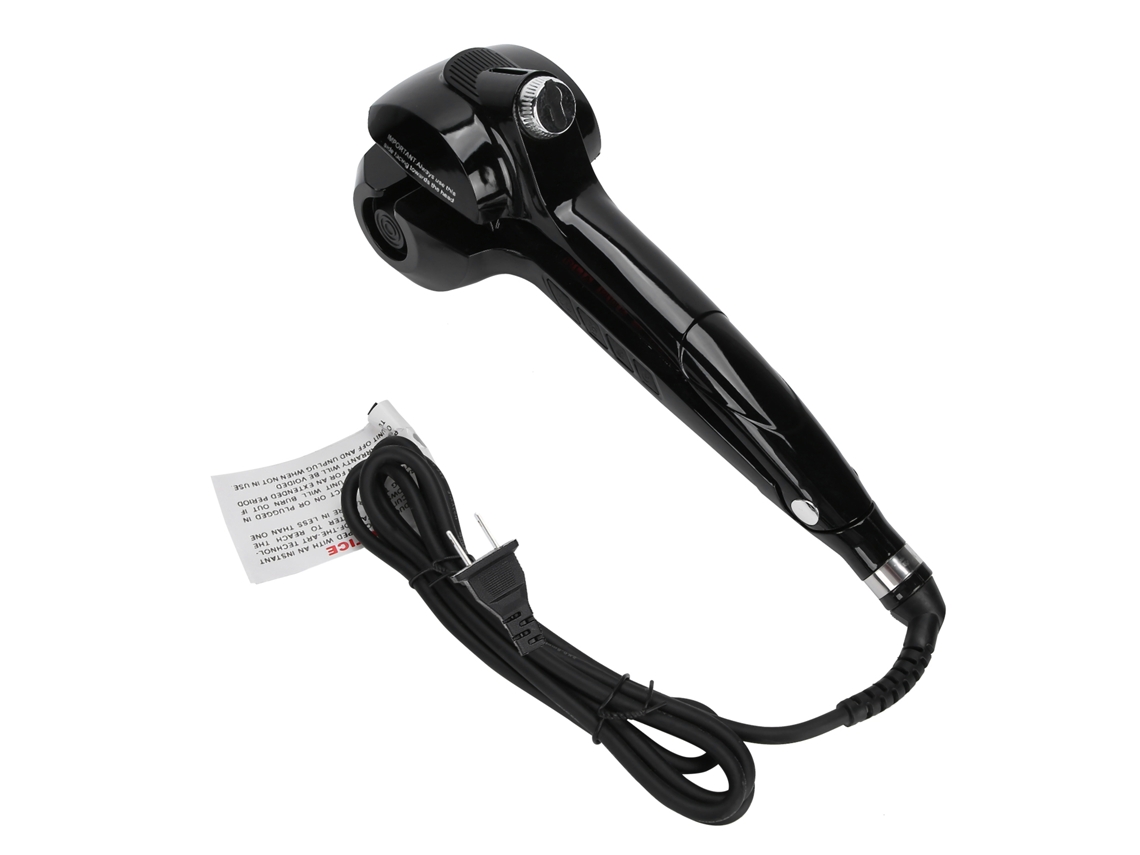 Plancha De Pelo Automática De Rizo Y Alisado Con Pantalla Led Y Vapor 110-240v Plug Us Negro