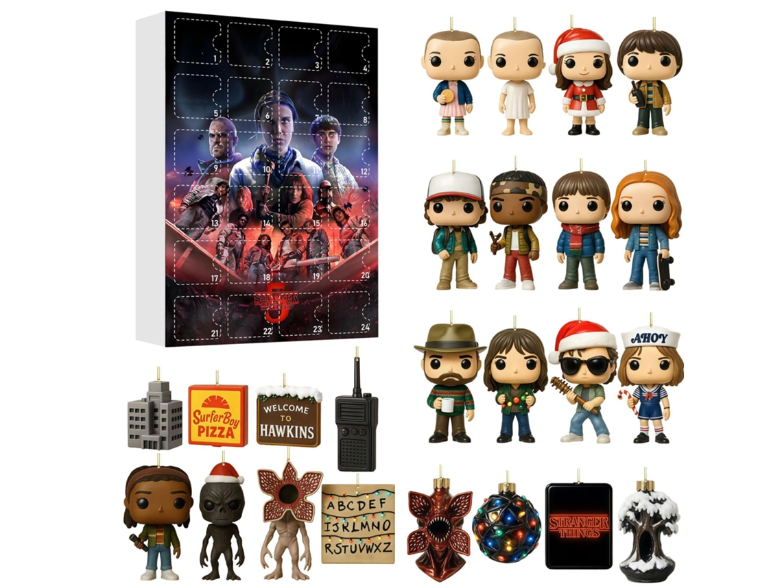 Caja sorpresa con calendario de cuenta regresiva de Strange Story, para Navidad, para colgar en el árbol de Navidad, acrílico.