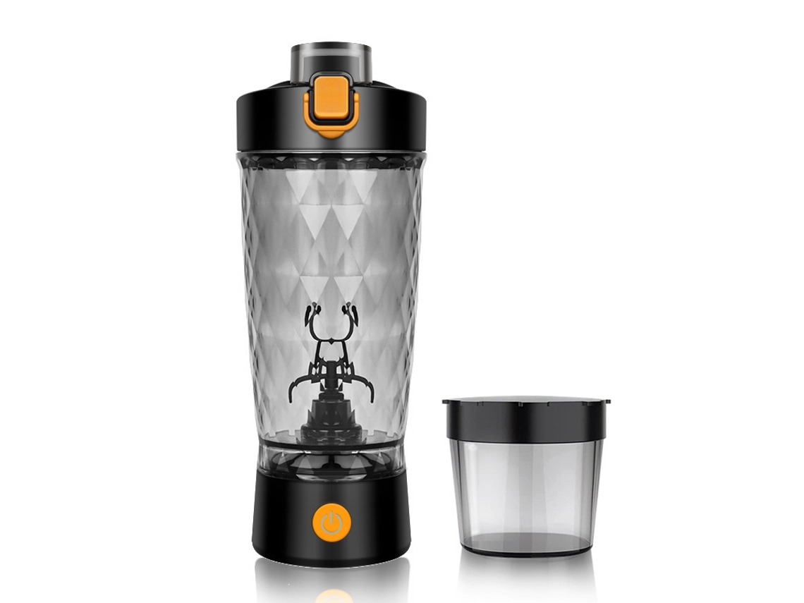Exprimidor de frutas Eifson de 600 ml, vaso eléctrico con agitación automática y depósito para polvo (negro)