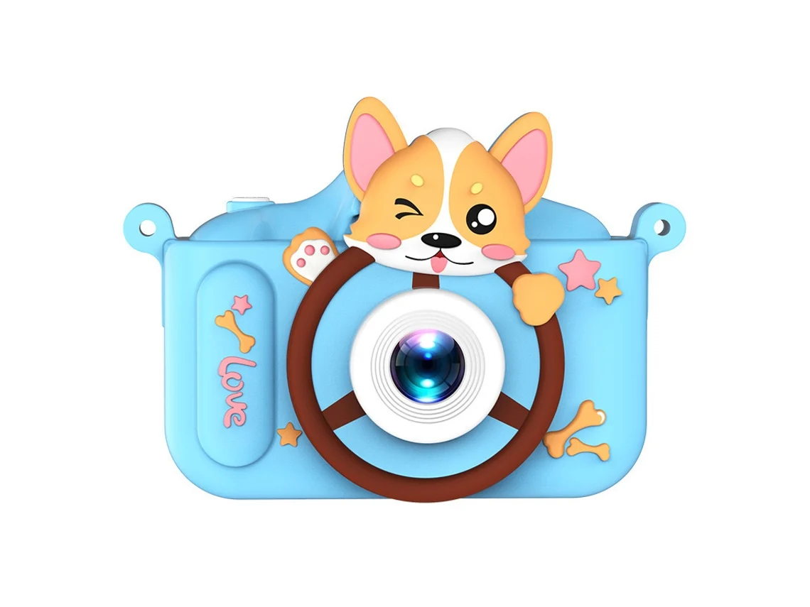 Cámara digital Gertiz para niños de 3 a 12 años, 1080p, con cámara dual, color azul