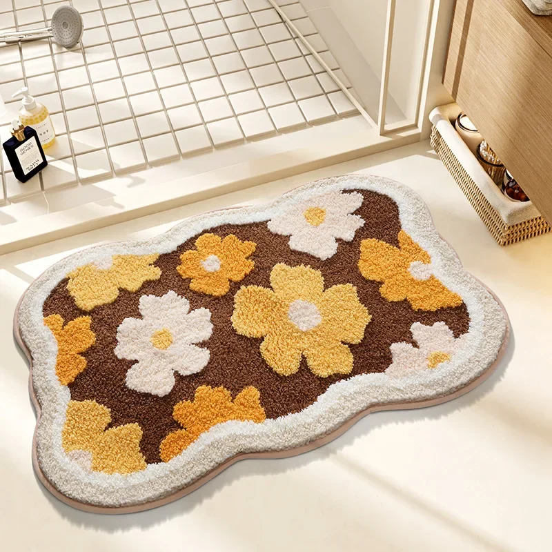 (estilo 6 80x120cm) Alfombra De Baño De Estilo Fresco, Lavable A Máquina, Antideslizante, De Secado Rápido