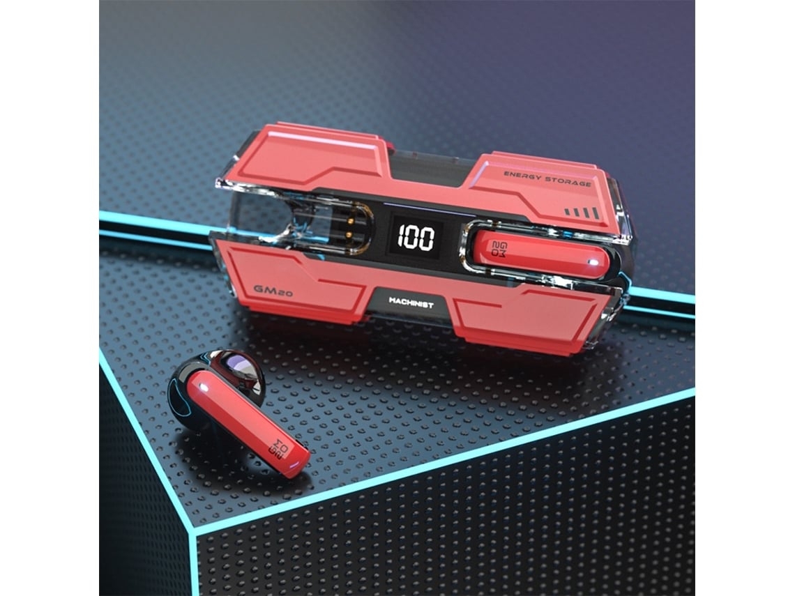 Auriculares inalámbricos verdaderos Sonido estéreo Graves profundos YEMAESRE Carga Bluetooth Rojo
