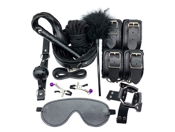 Conjunto De Juguetes Sexuales Para Parejas: Esposas, Parche Ocular, Vibrador Y Tapón Metálico