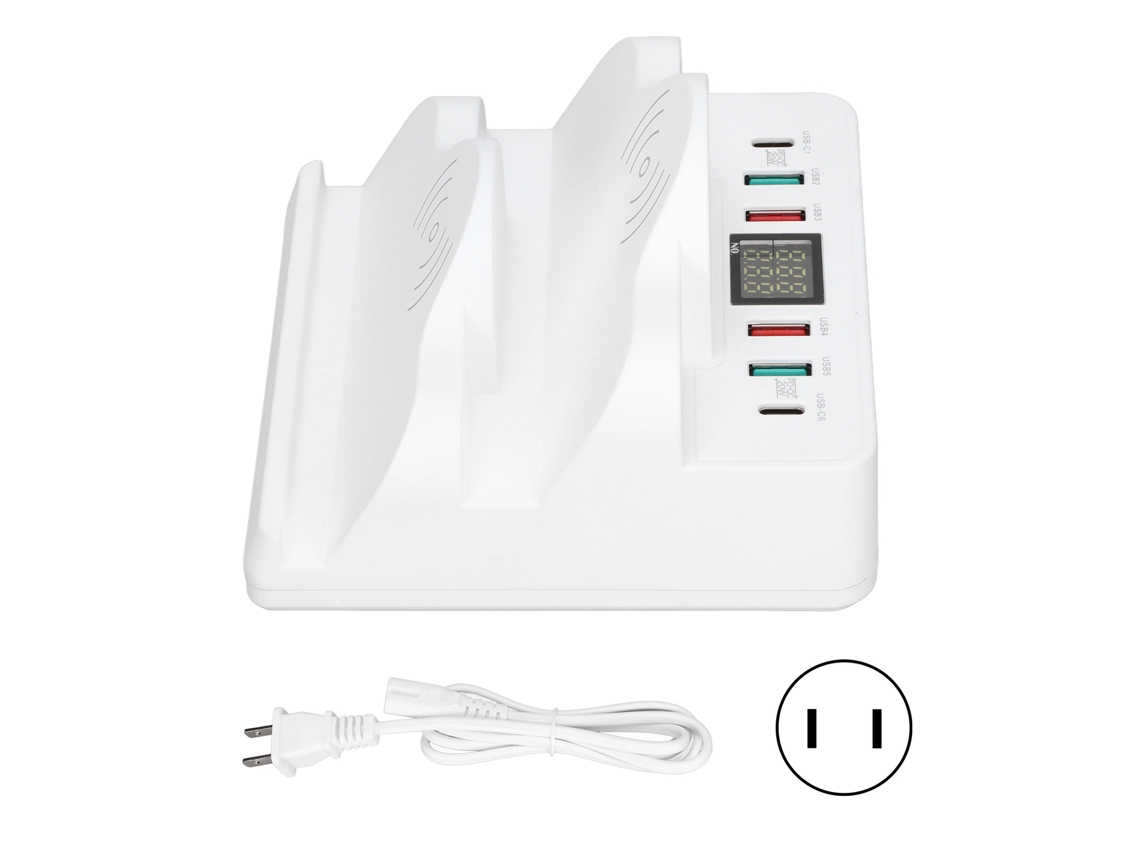 Cargador De Múltiples Puertos (qc3.0 Pd Carga Rápida Carga Inalámbrica Dual)