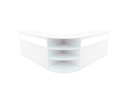 Conjunto de mostrador comercial MonsterShop Theseus, blanco, 2xB1500LM60, MDF y vidrio templado