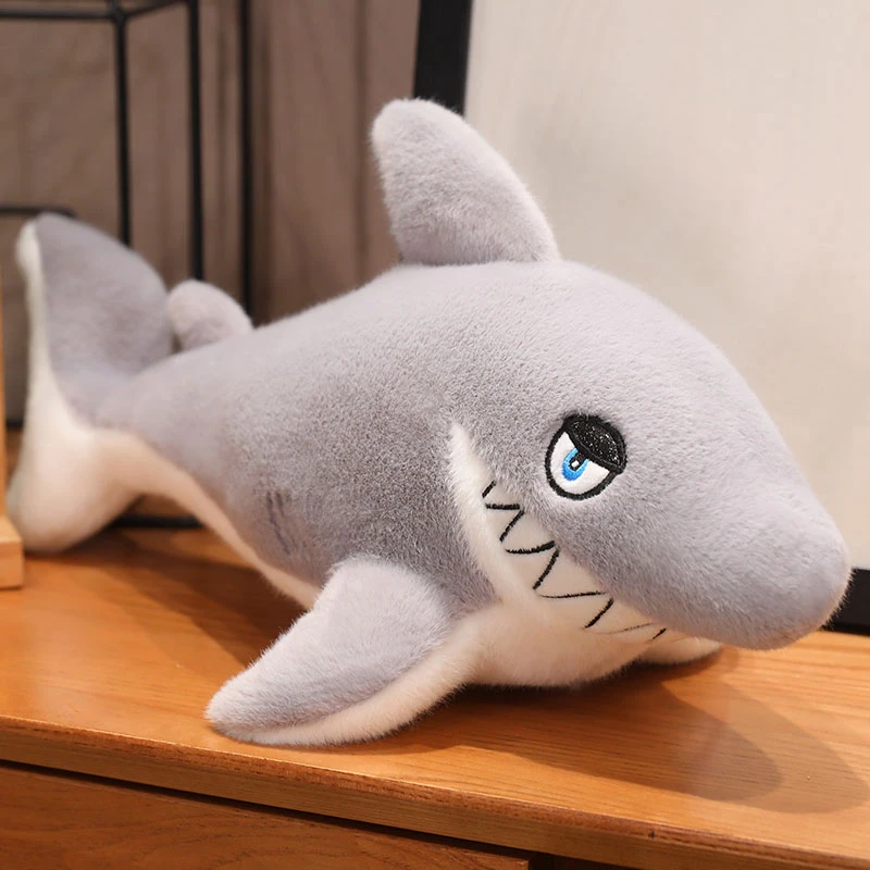 (plata, 45 Cm) Lindo Peluche Realista De Tiburón De Dibujos Animados Estilo Anime