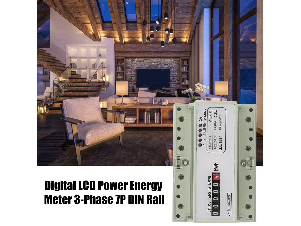 Medidor de energía digital trifásico de 7 pines