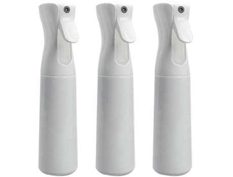 Botella de agua con rociador continuo de 3 piezas rociador de rocío para el cabello rociador de plástico transparente sin solvente y sin BPA (300 m...