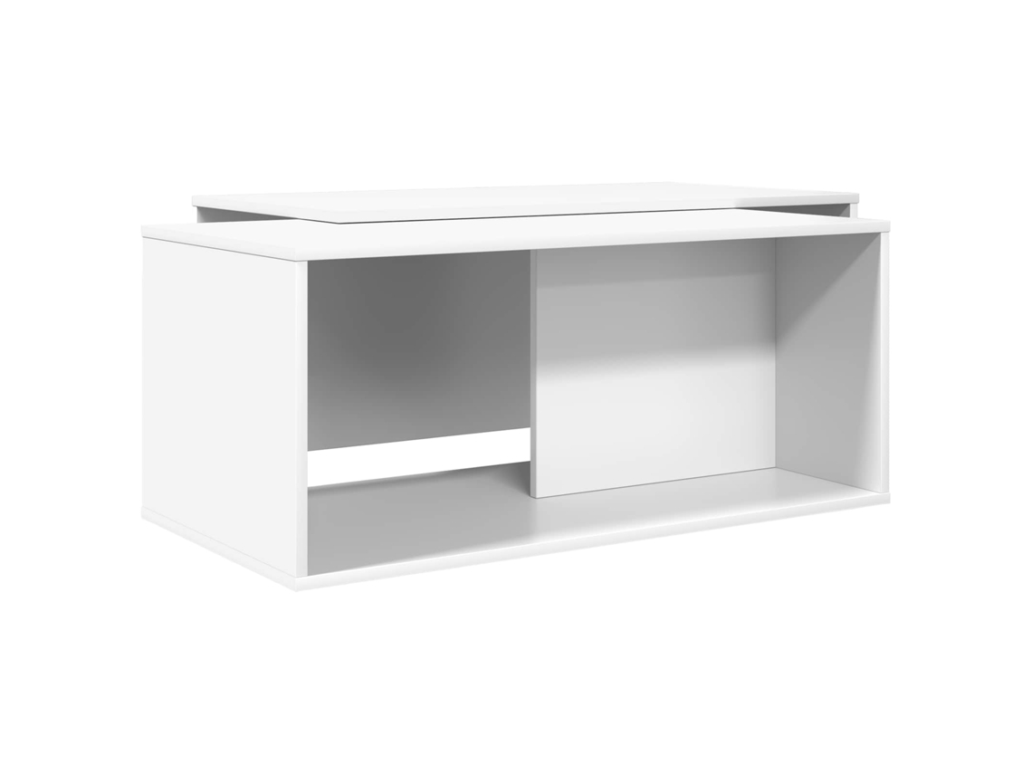 Juego de mesa de centro, 2 piezas, blanco, madera procesada, MAISON EXCLUSIVE
