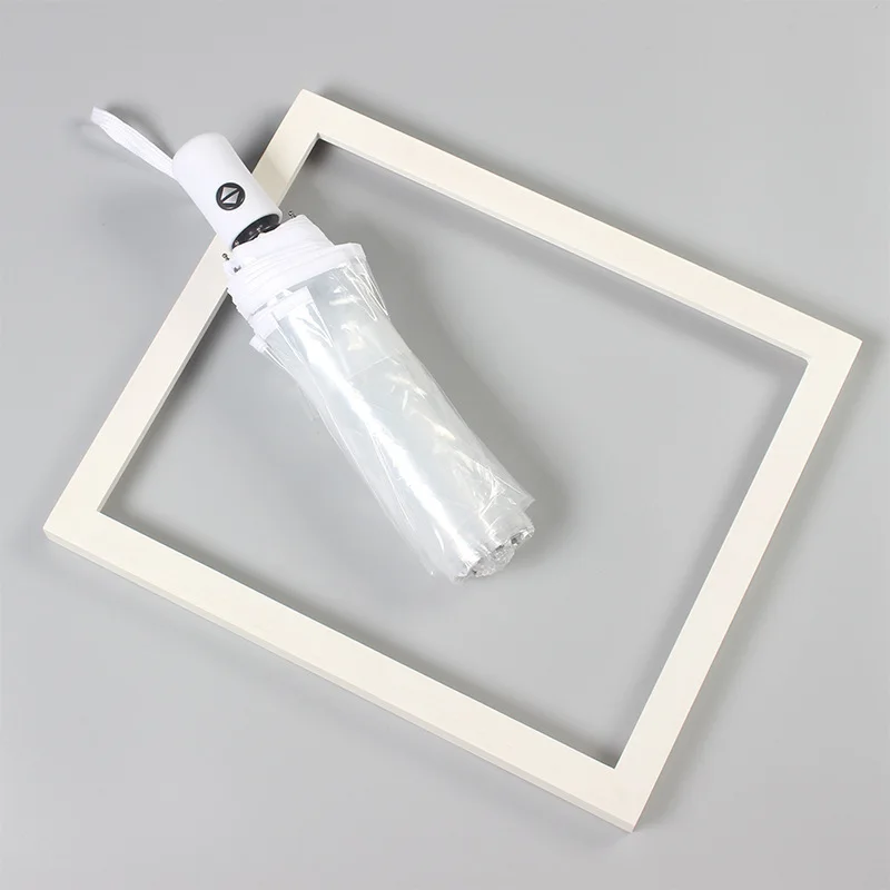 Paraguas Automático Plegable Transparente (blanco), Paraguas De Negocios, Paraguas Para El Sol.