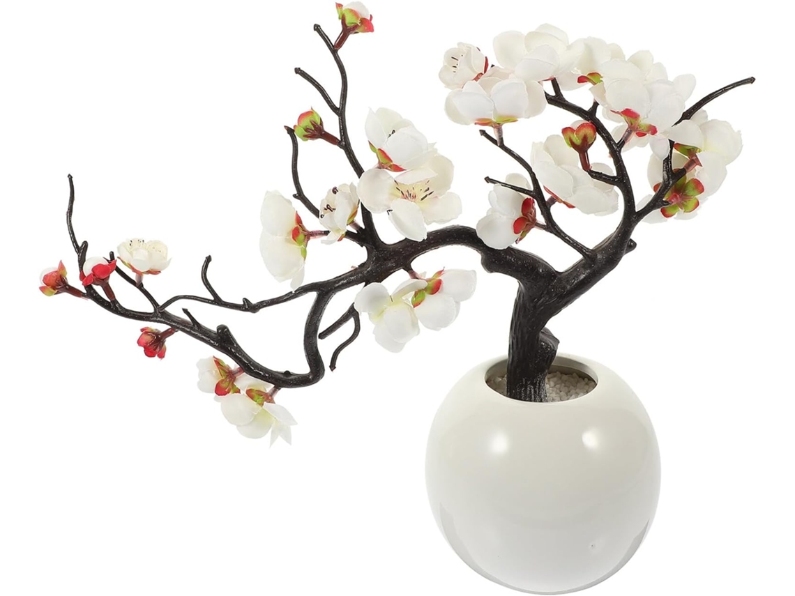 Bonsái Artificial De Jacinto De Invierno En Maceta, Bonsái Blanco Decorativo Pequeño, Planta Simulada