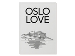 Póster en lienzo - Ilustración de Oslo, 29,7 x 42 cm, tamaño A3 - (negro, tipografía, moderno, arquitectura)