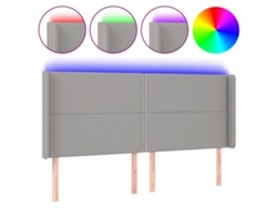 Cabecero con luces LED, tela gris claro, MAISON EXCLUSIVE (183x16x118 cm)