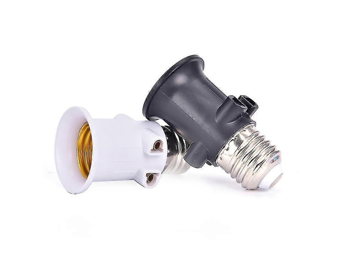 Rebe-adaptador De Base De Bombilla E27 Con Plug Eu, Soporta De Lampara Incendio Resistente Pbt Para Hogar Y Estudio Negro
