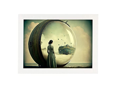 NACNIC Poster Espera En Estilo Surrealismo Cinematográfico Ilustraciones Y Grabados De Historieta Abstracta Y Artística A3 Marcos Blancos