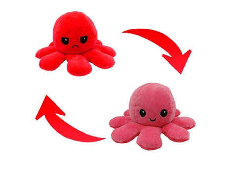 Juguete de Peluche de Felpa Suave Pulpo Para Niños, Compañero Animal, Muñeco Abatible de Doble Cara B