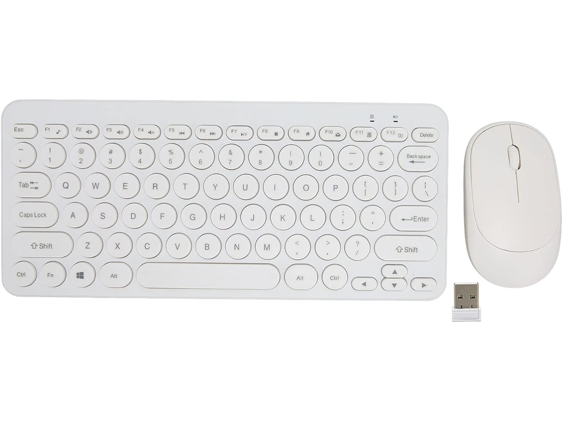 Combo De Teclado Y Ratón Redondos Retro 2 4g Diseño Ergonómico